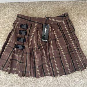 Dolls Kill Plaid Pleated Skirt